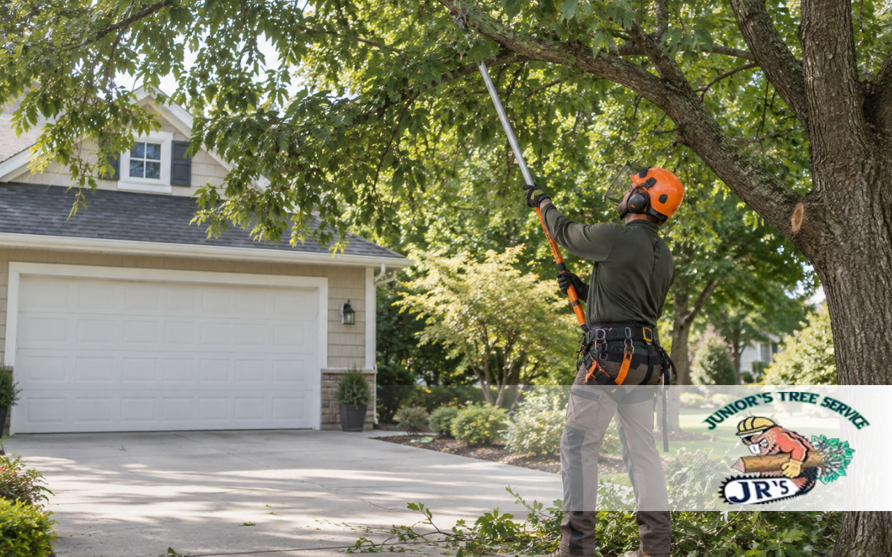 Safe Low Branch Trimming for Better Driveway Access